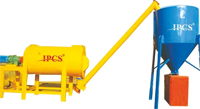Dry mixer and conveyor line for paint powders